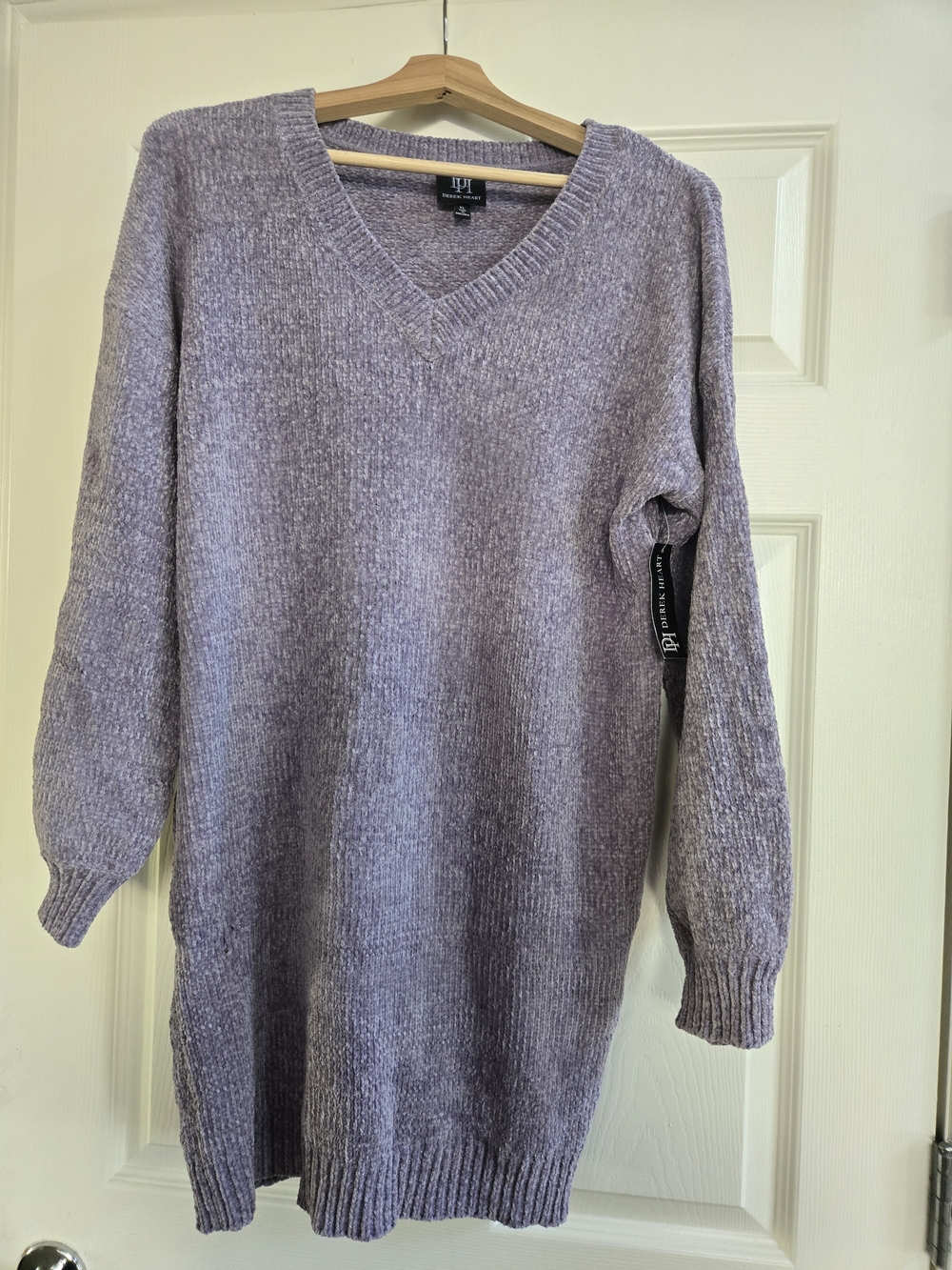 V-Neck Lavender Tunic Sweater Dress- Size XL